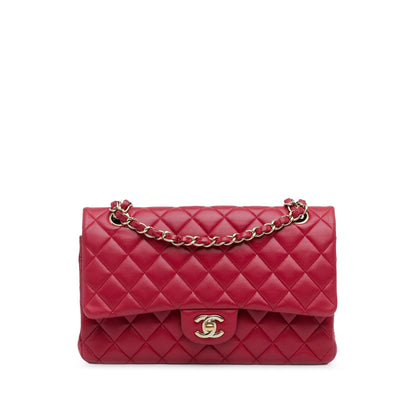 Chanel Medium Classic Lambskin Double Flap (SHG-oRuT74)