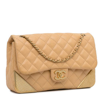 Chanel Medium Classic Lambskin Metal Edge Shoulder Bag