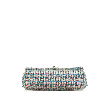 Chanel Medium Classic Multicolor Tweed Double Flap