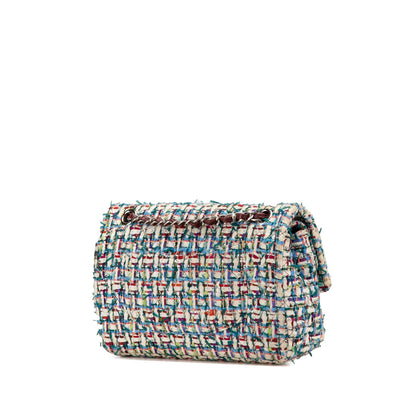 Chanel Medium Classic Multicolor Tweed Double Flap