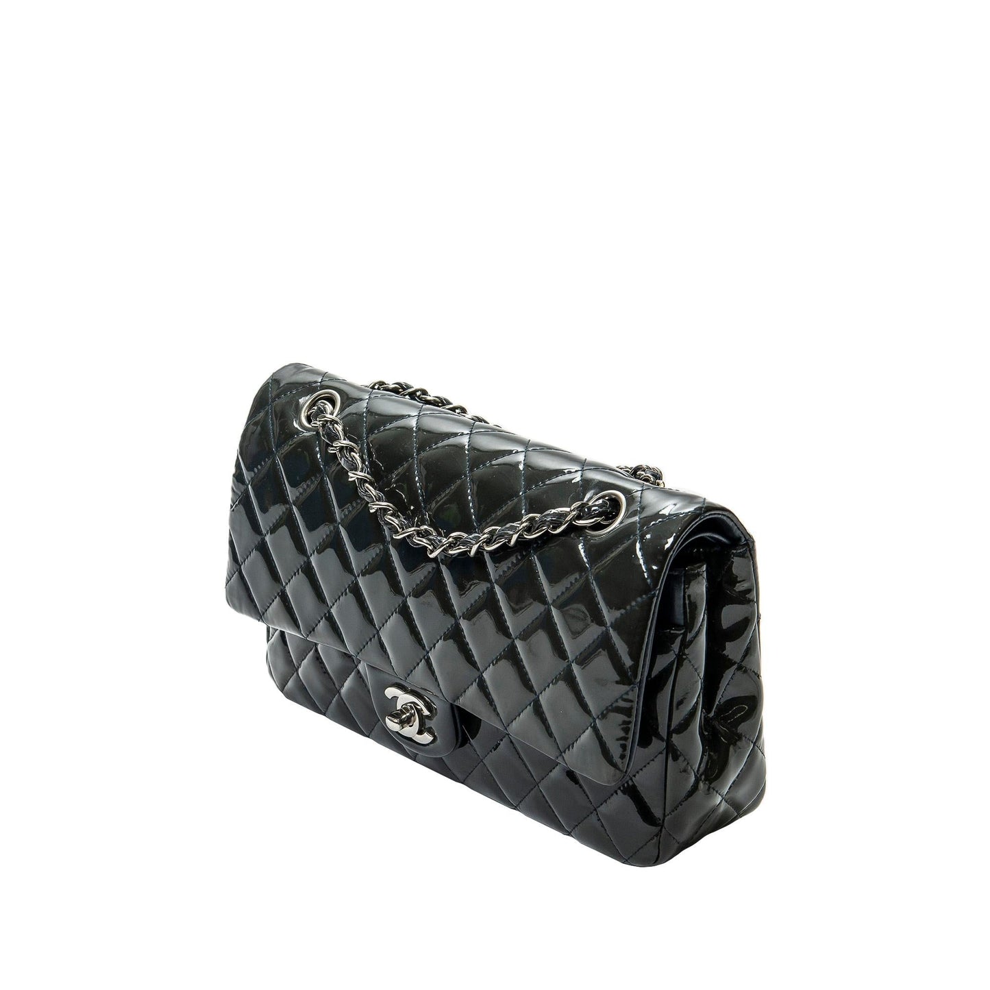 Chanel Medium Classic Patent Double Flap (SHG-hKrGfi)