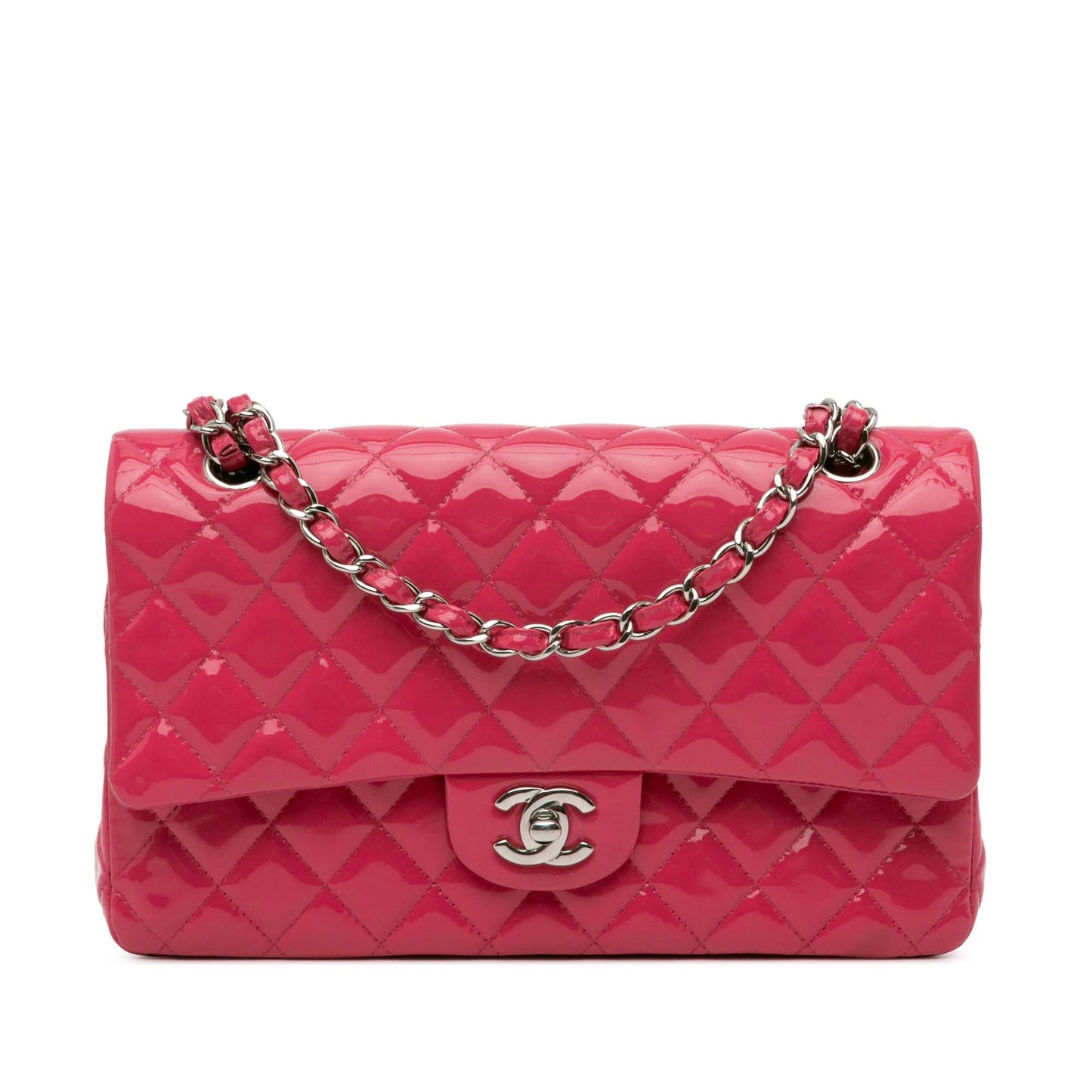 Chanel Medium Classic Patent Double Flap (SHG-gwOeOo)