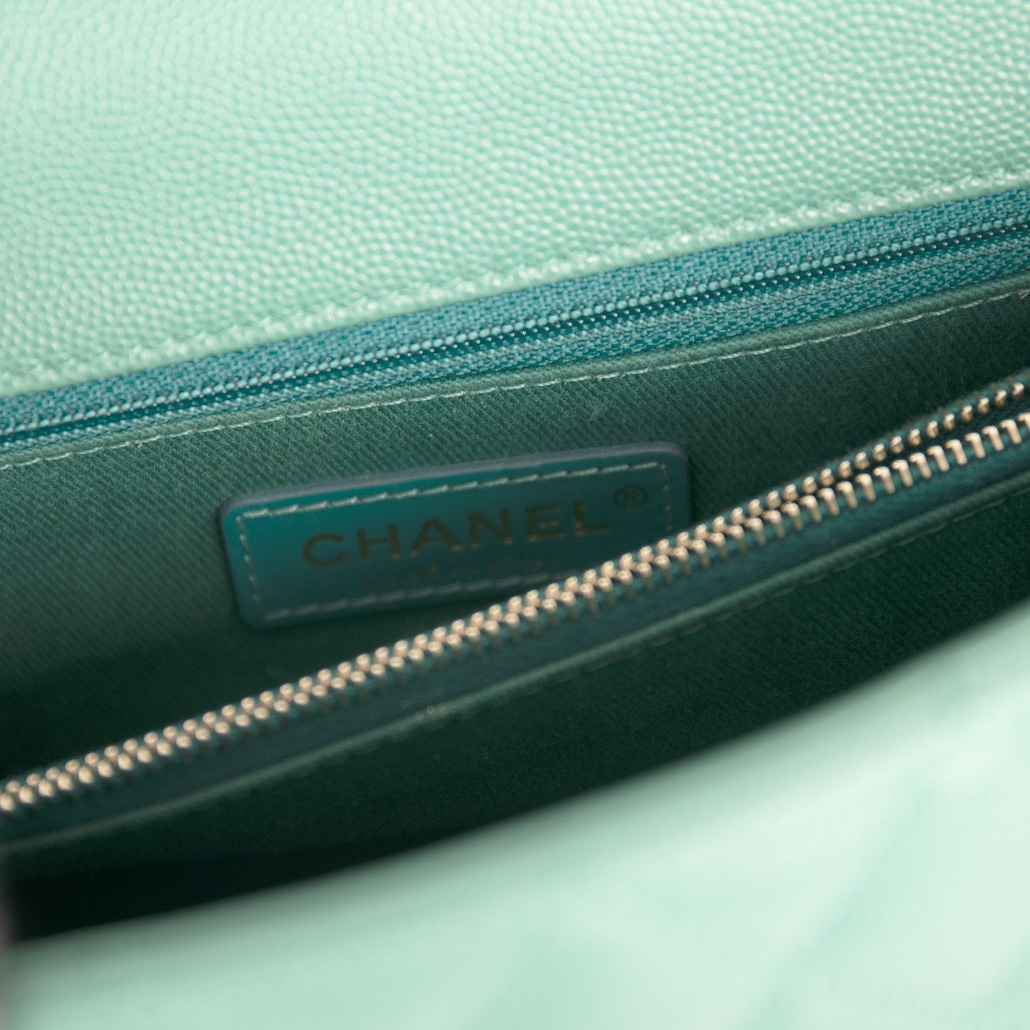 Chanel Medium Green Caviar Coco Handle Bag
