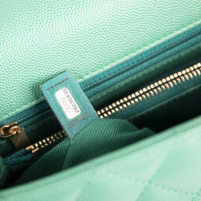 Chanel Medium Green Caviar Coco Handle Bag