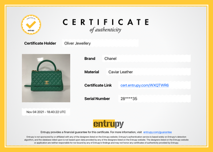 Chanel Medium Green Caviar Coco Handle Bag