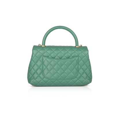 Chanel Medium Green Caviar Coco Handle Bag