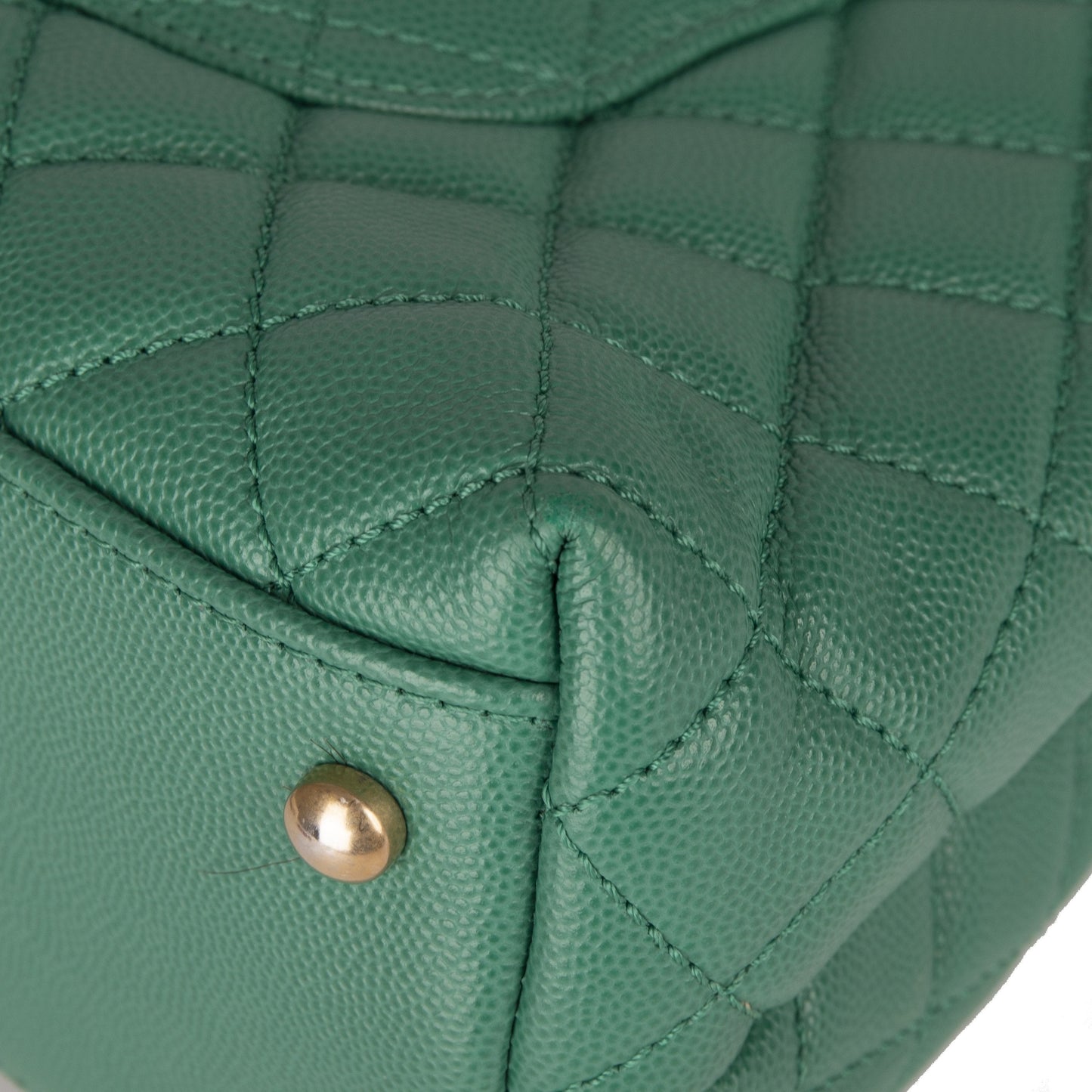 Chanel Medium Green Caviar Coco Handle Bag