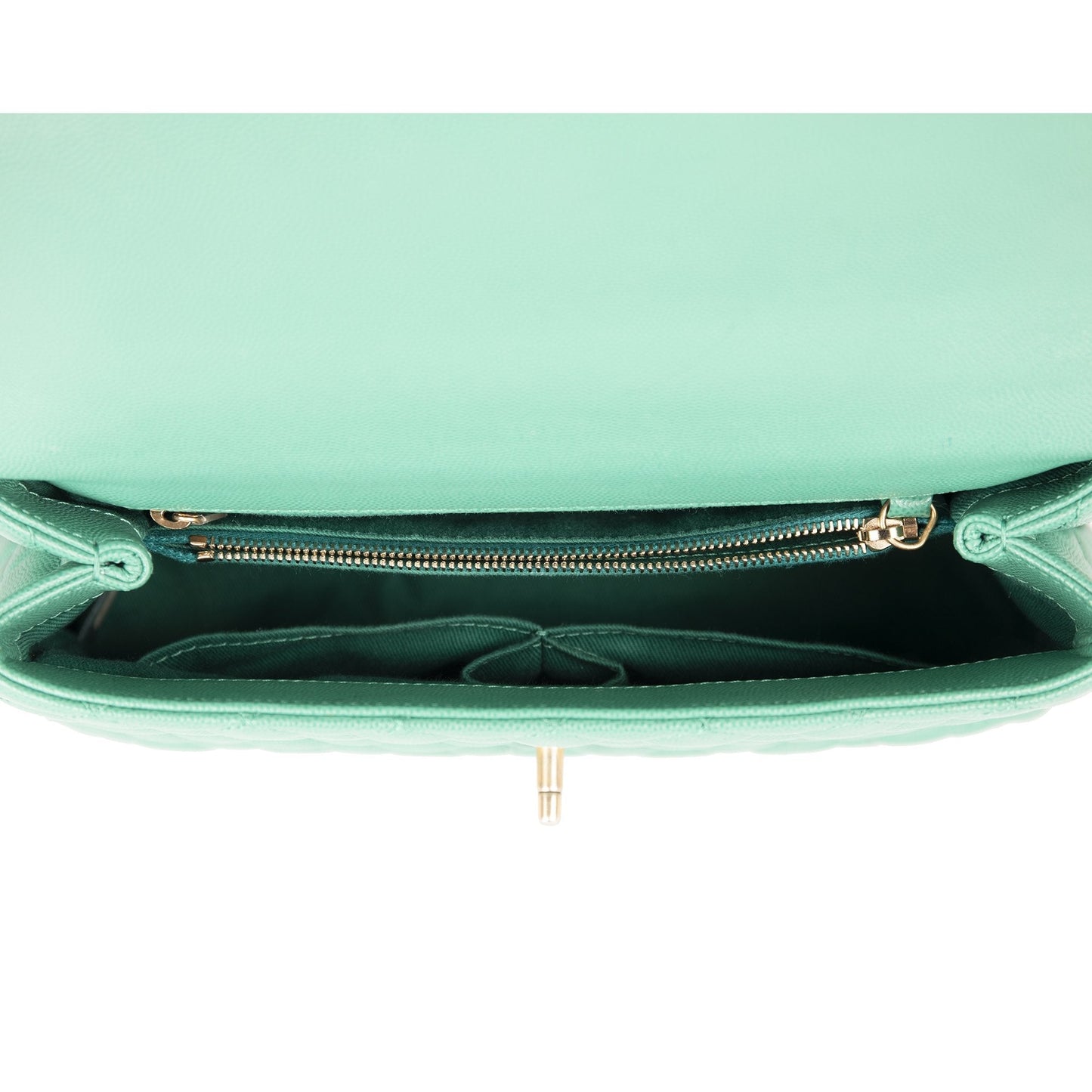 Chanel Medium Green Caviar Coco Handle Bag
