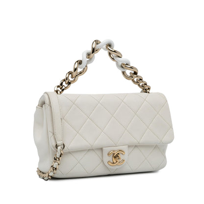 Chanel Medium Lambskin Bicolor Chain Flap Bag