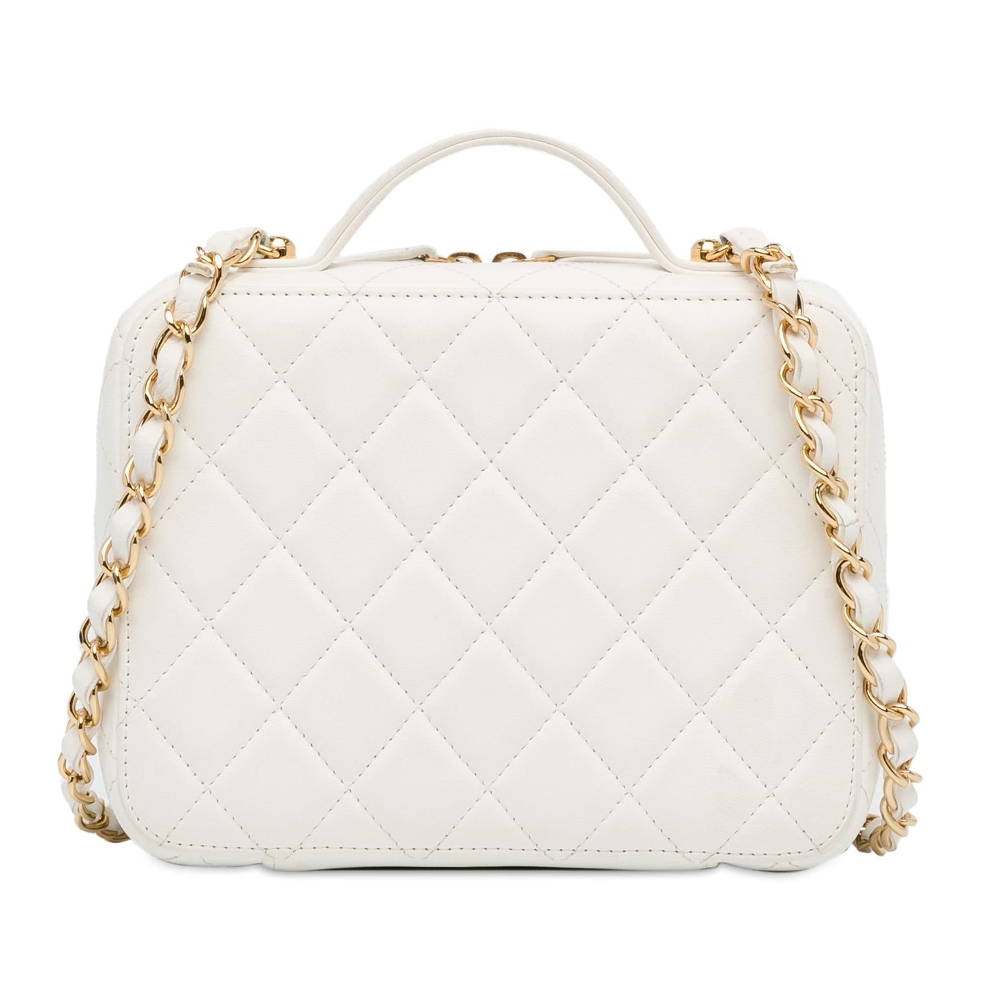 Chanel Medium Lambskin Golden Plate Vanity Case (SHG-c6SzIL)