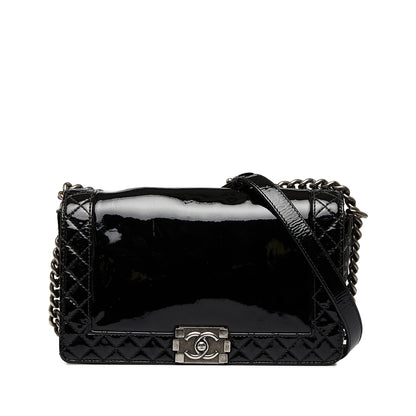 Chanel Medium Patent Boy Reverso Flap