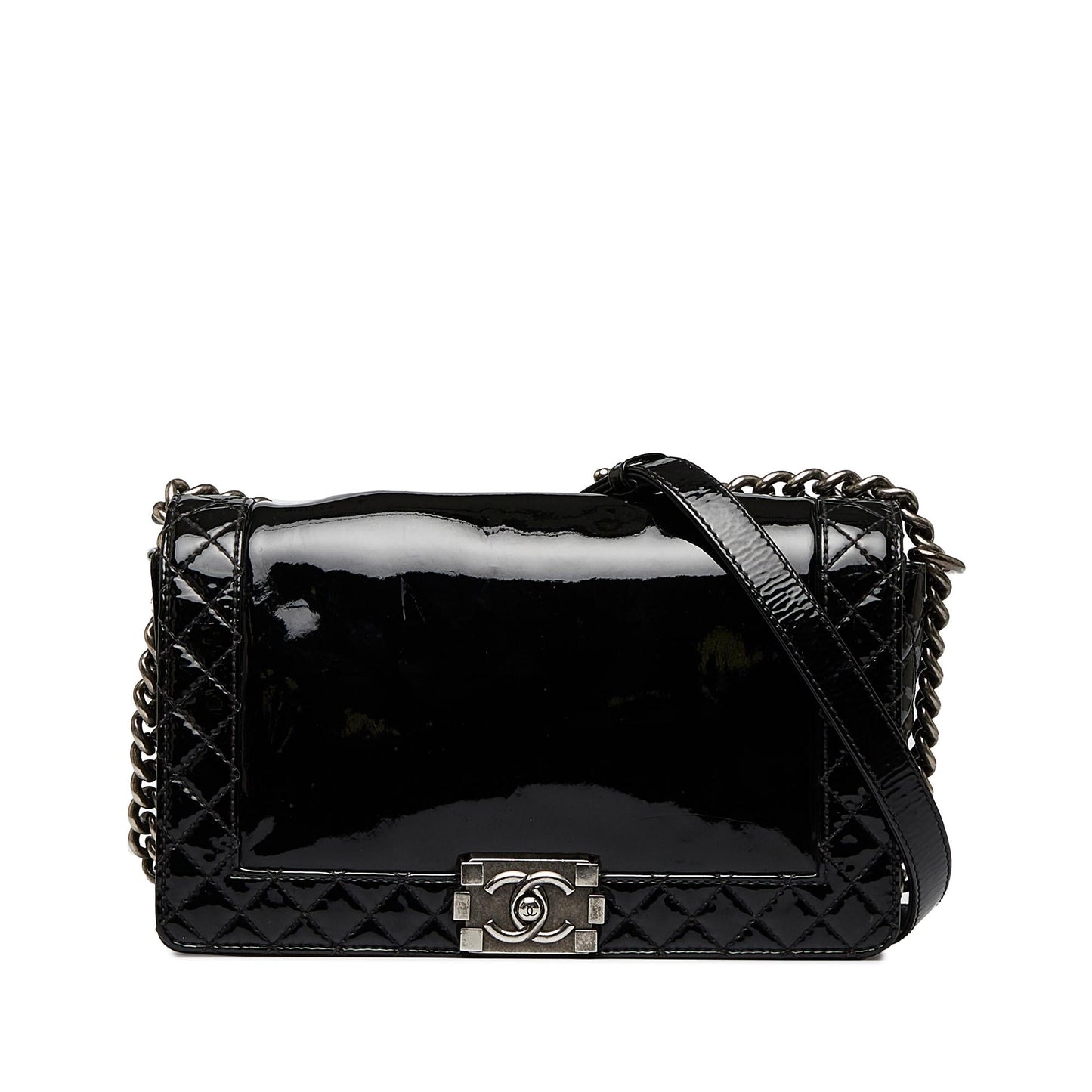 Chanel Medium Patent Reverso Boy Flap (SHG-BSgc9J)