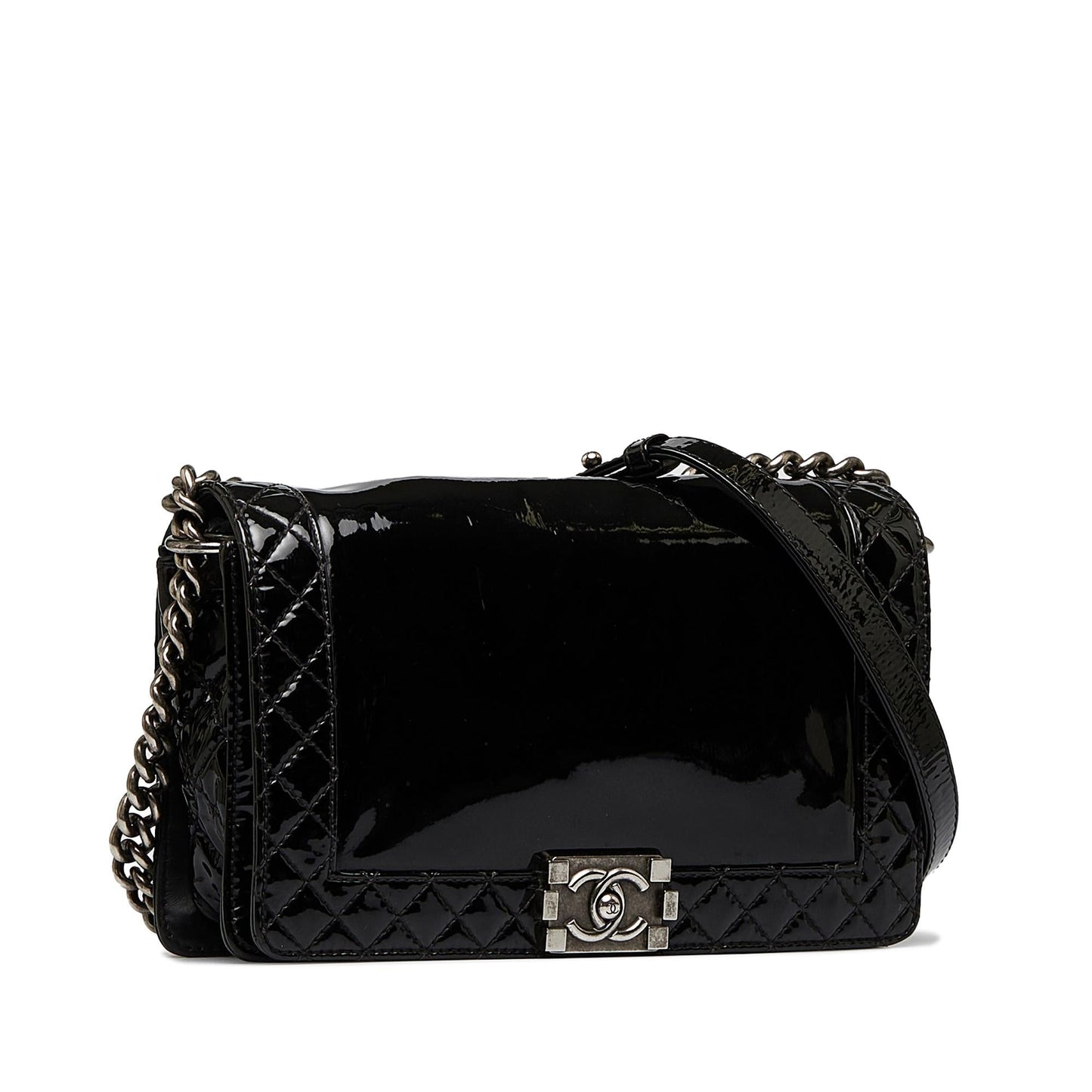 Chanel Medium Patent Reverso Boy Flap (SHG-BSgc9J)