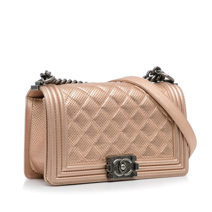 Chanel Medium Perforated Lambskin Boy Flap (SHG-Fd6Dnd)