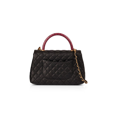 Chanel Medium Python-Trimmed Coco Handle Bag
