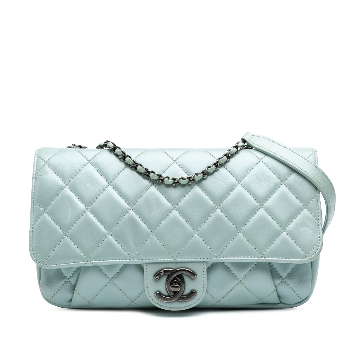Chanel Medium Quilted Calfskin Coco Pleats Chain Flap