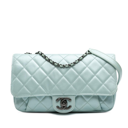 Chanel Medium Quilted Calfskin Coco Pleats Chain Flap
