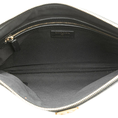 Chanel Medium Quilted Caviar Boy O Case Clutch