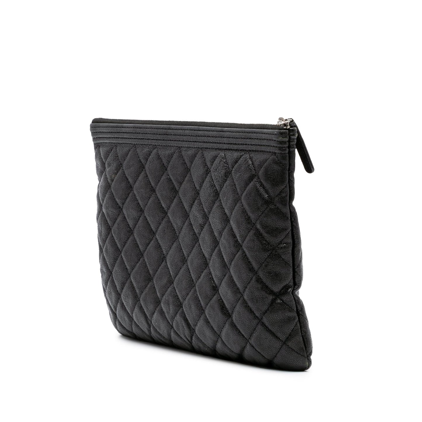 Chanel Medium Quilted Caviar Boy O Case Clutch