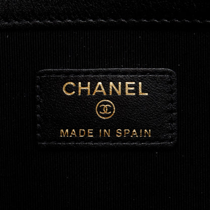 Chanel Medium Quilted Caviar Leather Boy O-Case Clutch