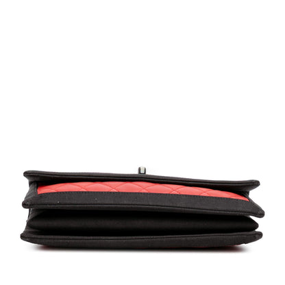 Chanel Medium Quilted Lambskin Grosgrain Two Tone Flap