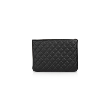 Chanel Medium Quilted Lambskin O-Case Clutch