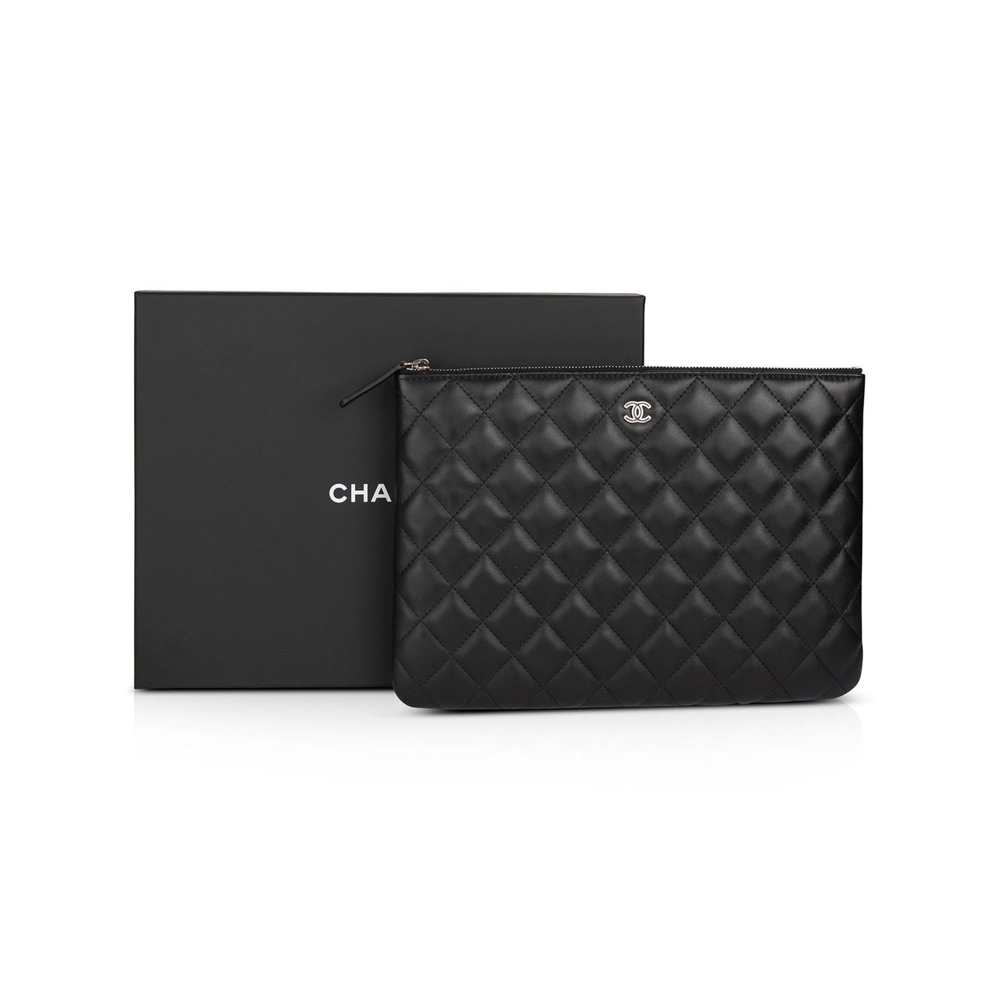 Chanel Medium Quilted Lambskin O-Case Clutch
