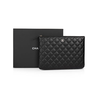 Chanel Medium Quilted Lambskin O-Case Clutch