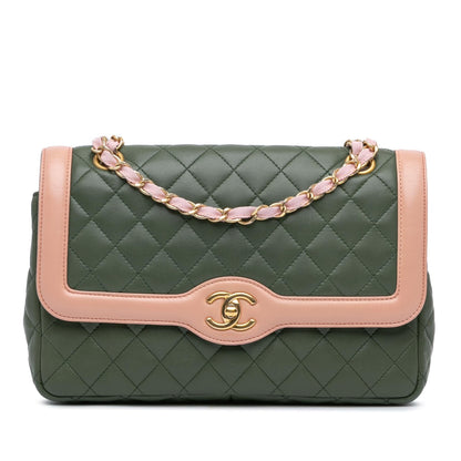 Chanel Medium Quilted Lambskin Two-Tone Day Flap (SHG-iv4oiK)