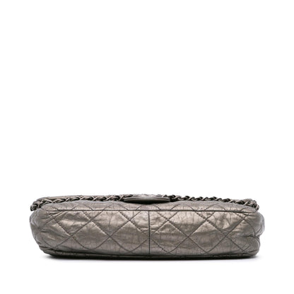 Chanel Medium Quilted Metallic Aged Calfskin Chain Me Flap