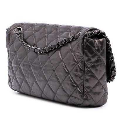 Chanel Medium Quilted Metallic Aged Calfskin Chain Me Flap