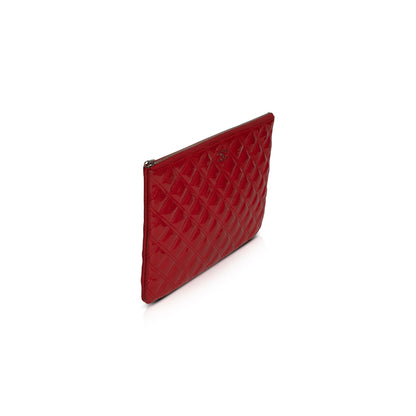 Chanel Medium Quilted Patent Leather O-Case Clutch