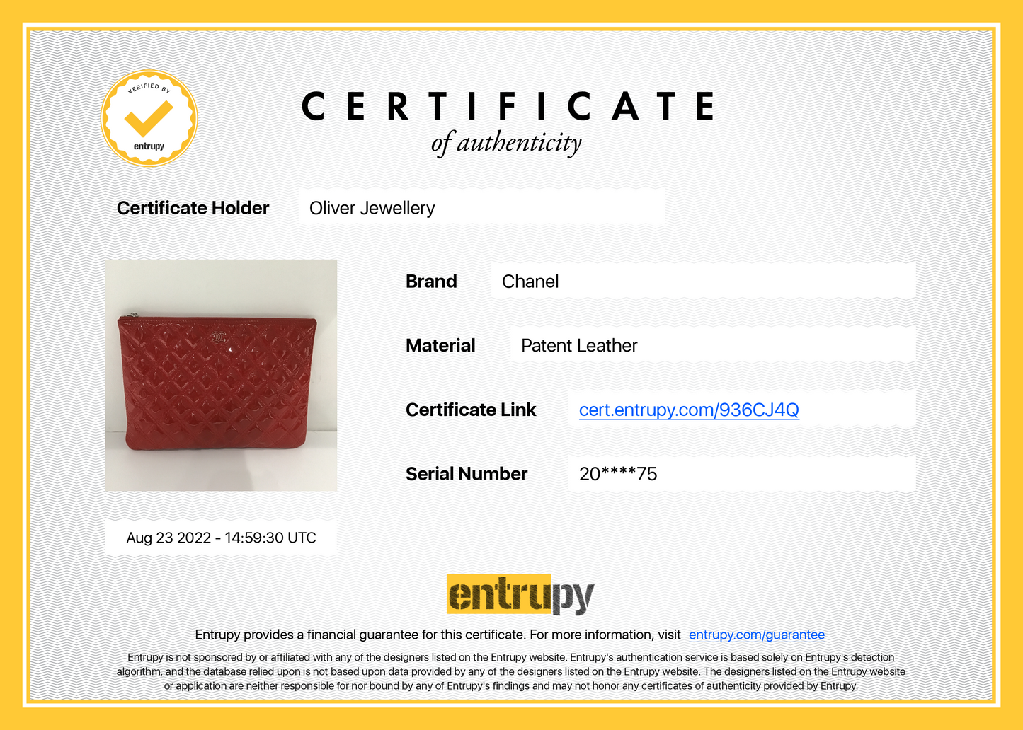 Chanel Medium Quilted Patent Leather O-Case Clutch