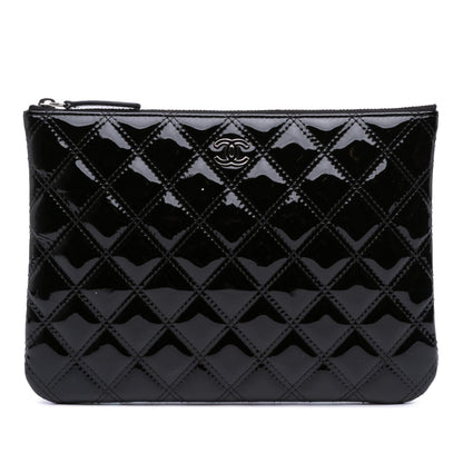 Chanel Medium Quilted Patent O Case Clutch