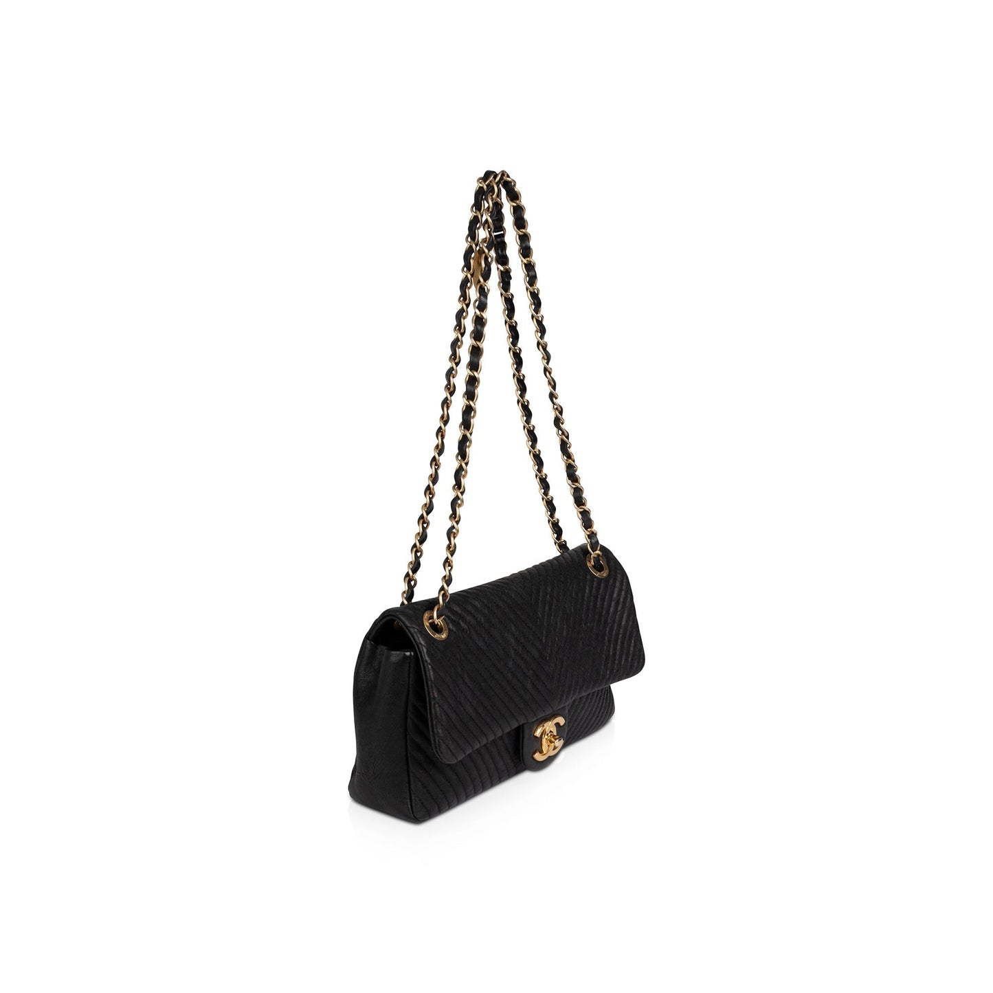 Chanel Medium Surpique Chevron Flap Bag
