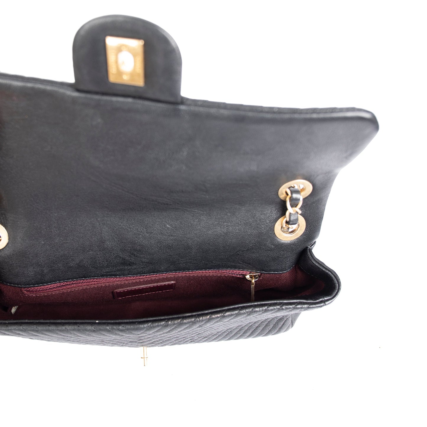 Chanel Medium Surpique Chevron Flap Bag