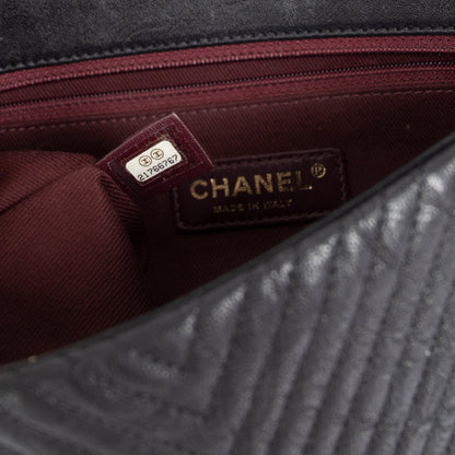 Chanel Medium Surpique Chevron Flap Bag