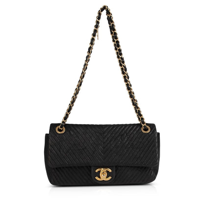 Chanel Medium Surpique Chevron Flap Bag
