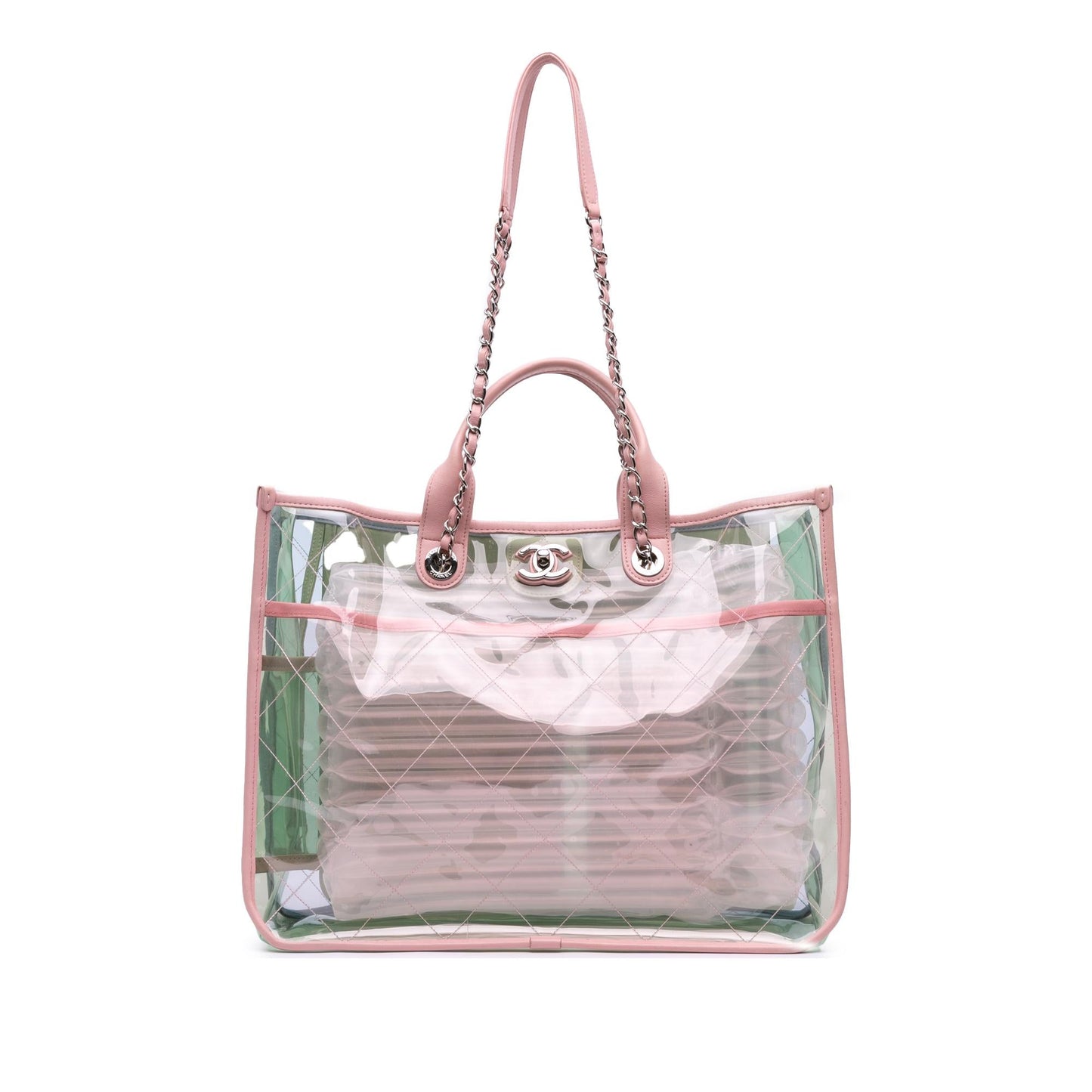 Chanel Medium Tricolor PVC and Lambskin Coco Splash Shopping Tote