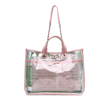 Chanel Medium Tricolor PVC and Lambskin Coco Splash Shopping Tote
