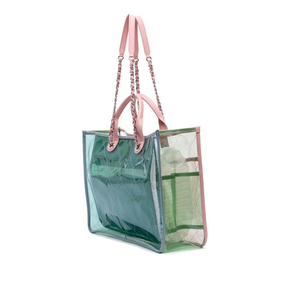 Chanel Medium Tricolor PVC and Lambskin Coco Splash Shopping Tote