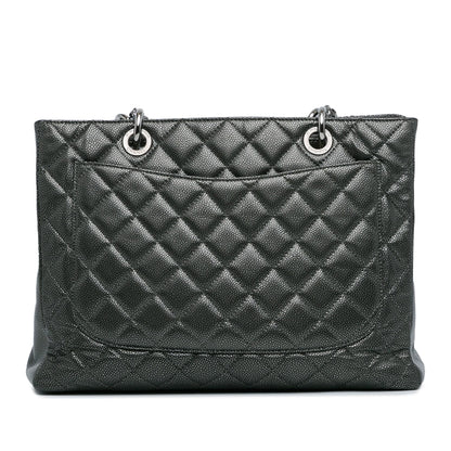 Chanel Metallic Caviar Grand Shopping Tote