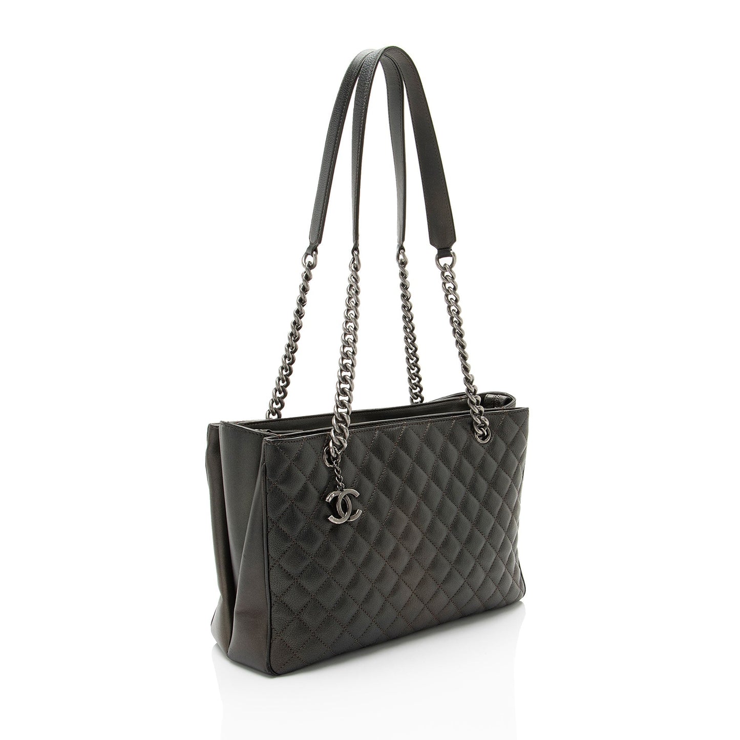 Chanel Metallic Caviar Leather Rock In Rome Medium Tote