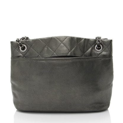 Chanel Metallic Caviar Leather Timeless CC Soft Tote