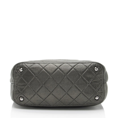 Chanel Metallic Caviar Leather Timeless CC Soft Tote