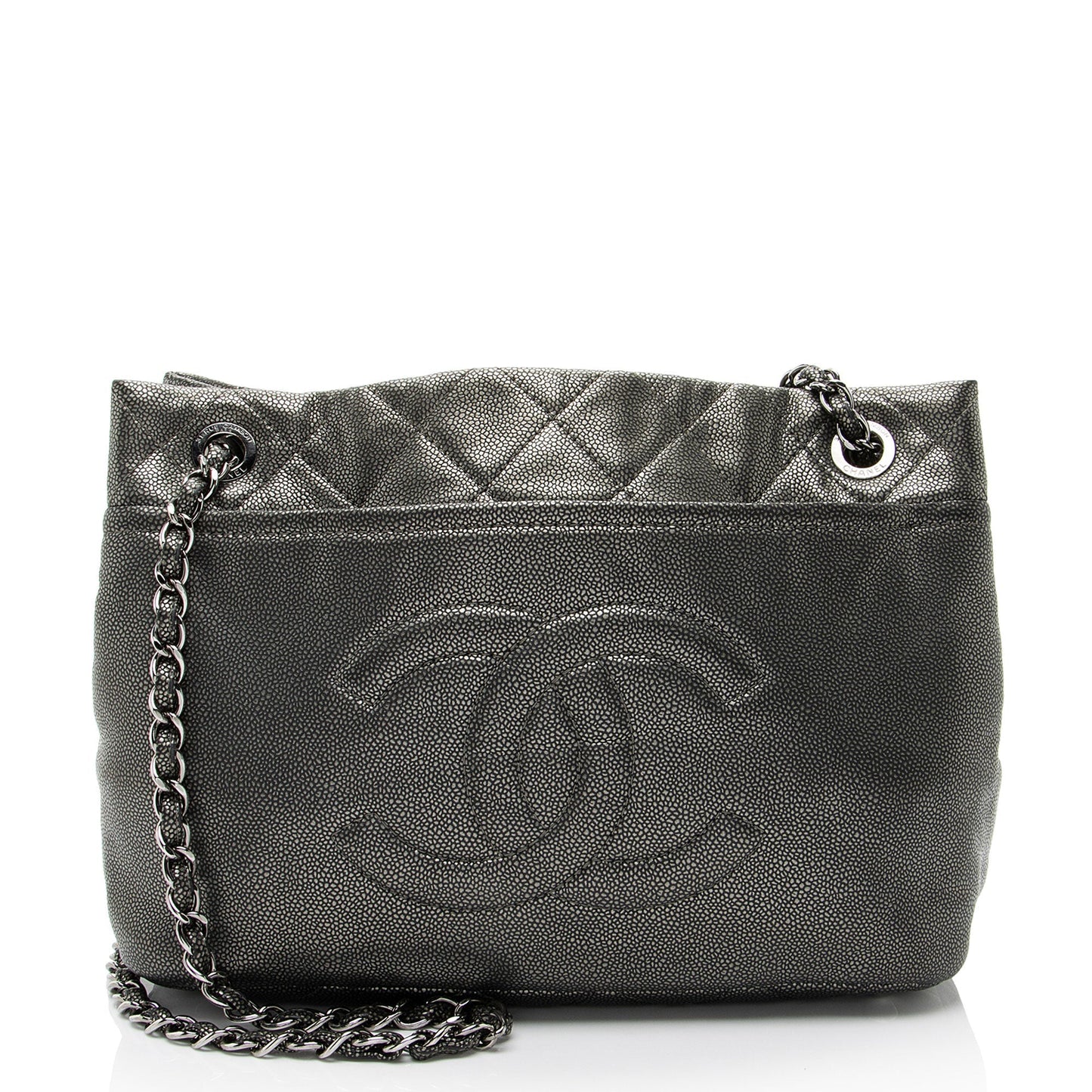 Chanel Metallic Caviar Leather Timeless CC Soft Tote