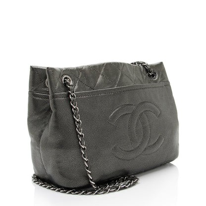 Chanel Metallic Caviar Leather Timeless CC Soft Tote