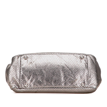 Chanel Metallic Perforated Calfskin Drill Accordion Flap