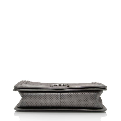 Chanel Metallic Perforated Lambskin New Medium Boy Bag (SHF-hpWTCx)