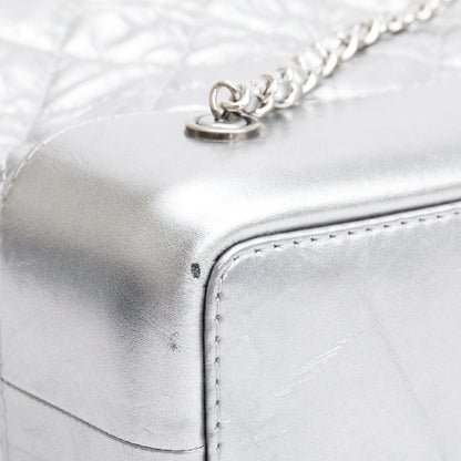 Chanel Metallic Silver Aged Calfskin Leather Small Gabrielle Backpack
